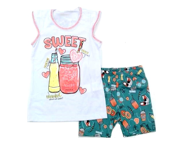 Conjunto Fashionkids Inf Fem Mga Jap Malha