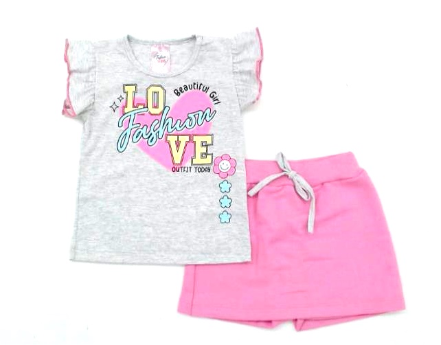 Conjunto Fashionkids P.passos Fem M/c Malha  short