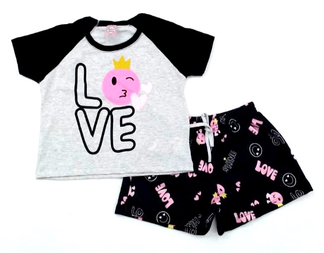 Conjunto Fashionkids Juv Fem M/c Malha Cropped Sho