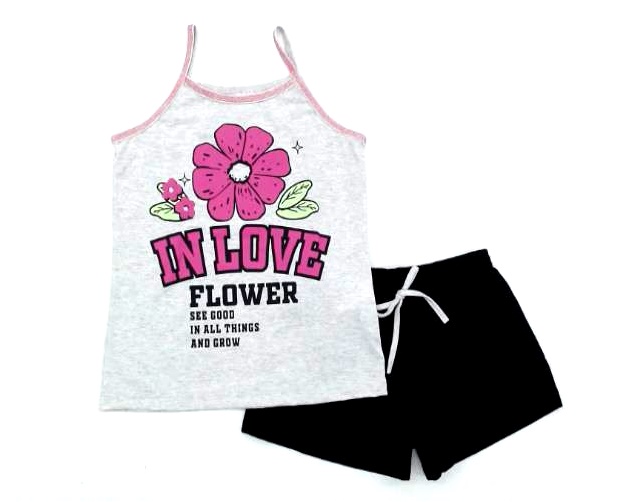 Conjunto Fashionkids Juv Fem Alça Malha Short