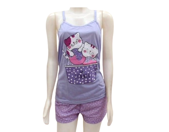 Pijama Anjodossonhos Adulto Alça Malha Pv Short