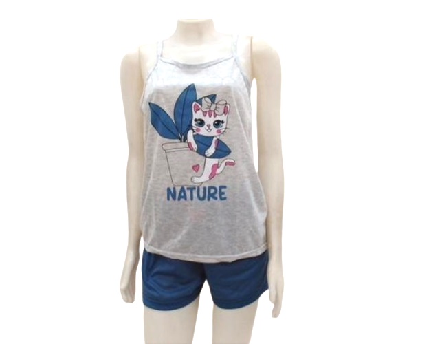 Pijama Jucatel Adulto Alça Malha Pv Short