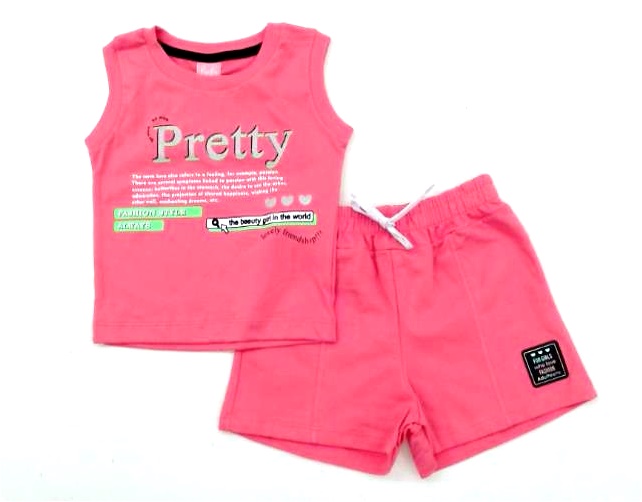 Conjunto Babyvest Inf Fem Reg Malha Cropped Short