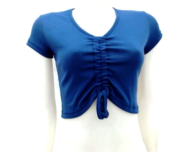 Blusa Trin Ad Fem M/c Rib Canel Cropped Franzida