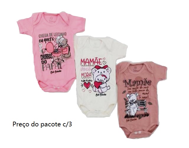 Body Bebebrincalhao Bebe Fem M/c Suedine (c/3)