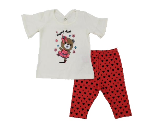 Conjunto Wilbertexkids Bebe Fem M/c Cotton Bermuda