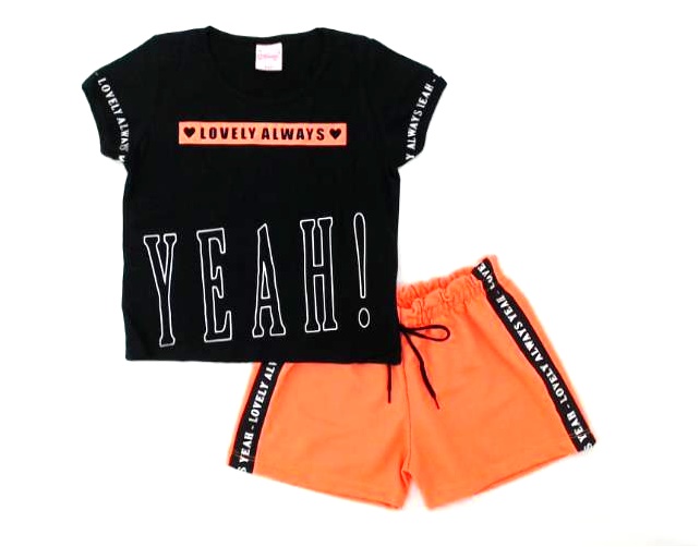 Conjunto Wilbertexkids Inf Fem M/c Malha Short