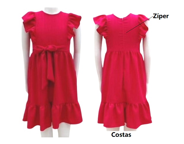 Vestido Nilvitex Juvenil Manga Curta Poliéster Trabalhado