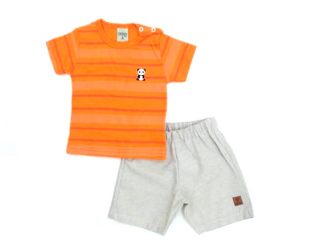 Conjunto Didiene Bebe Masc M/c Malha Botão