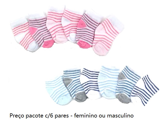 Meia You Bebe Algodão Soquete (c/6)