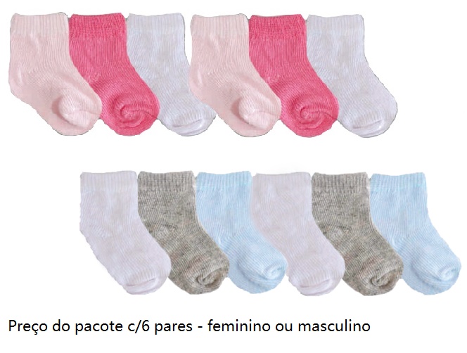 Meia You Bebe Algodão Soquete (c/6)