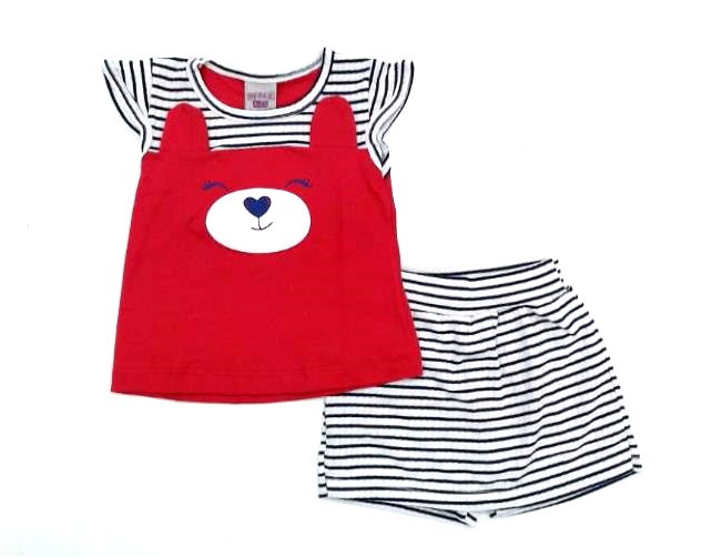 Conjunto Pk Bebe Fem Mga Jap Cotton Short-saia