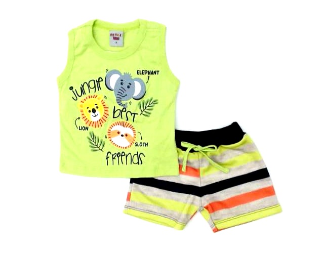 Conjunto Pk Bebe Masc Reg Malha Bermuda