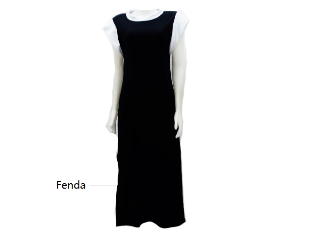 Vestido Lulian Adulto Manga japonesa Poliéster Canelada Fenda