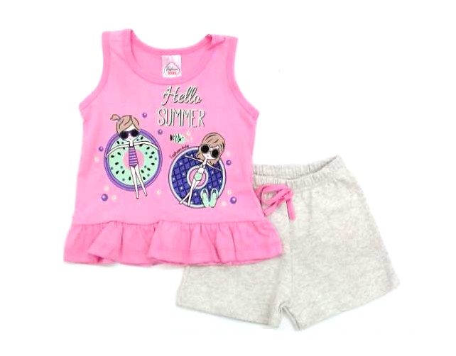 Conjunto Fashionkids P.passos Fem Reg Malha Short