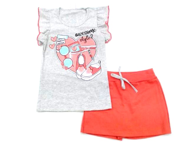 Conjunto Fashionkids Inf Fem Mga Jap Malha Short-s