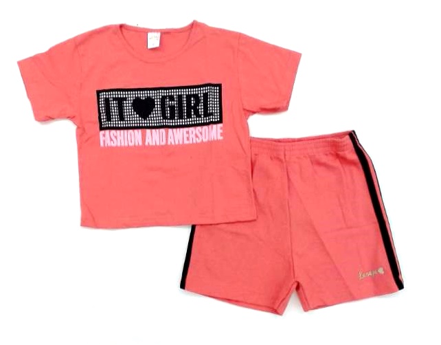 Conjunto Lanazukids Juv Fem M/c Malha Cropped Shor