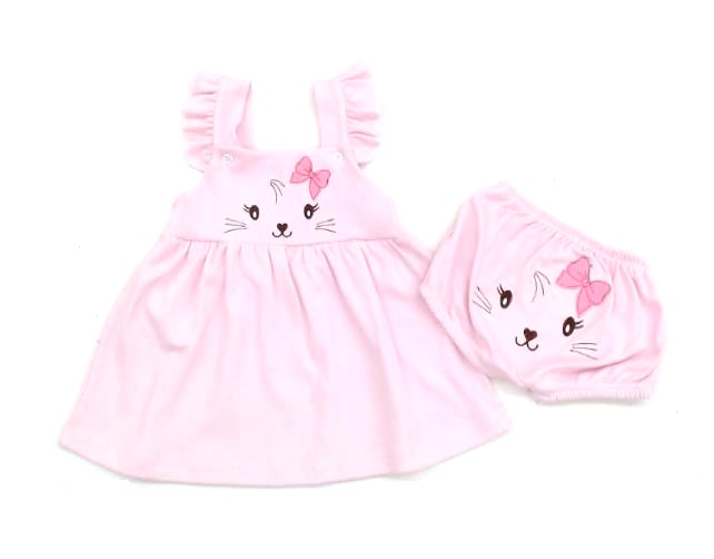 Vestido Babybee Bebe Reg Suedine Tapa Fralda 2pçs