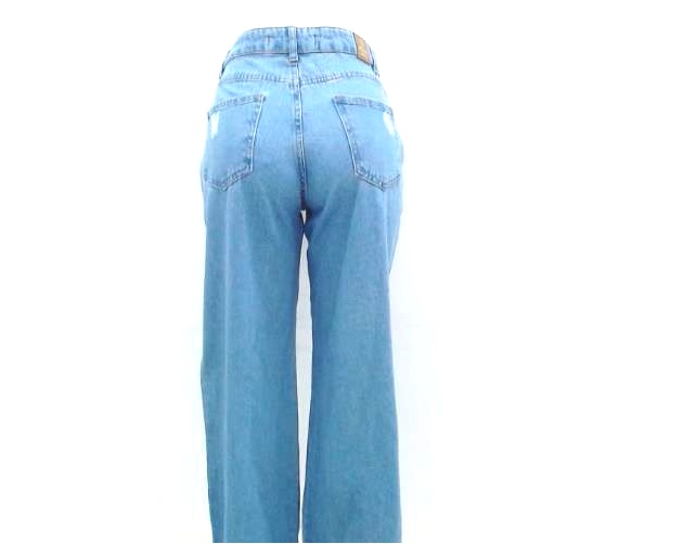 Calça Mirante Ad Fem Jeans Strass Wide Leg