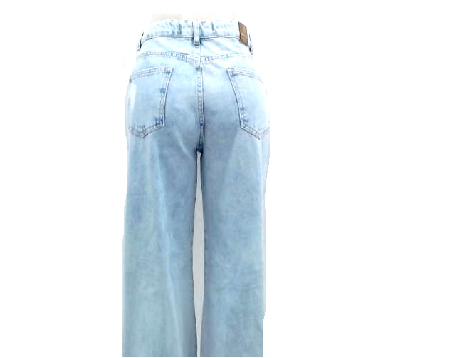 Calça Mirante Ad Fem Jeans Strass Wide Leg