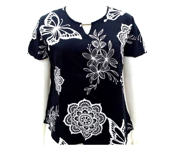 Blusa 7linhastricot Ad Exg Fem M/c Viscose Estamp