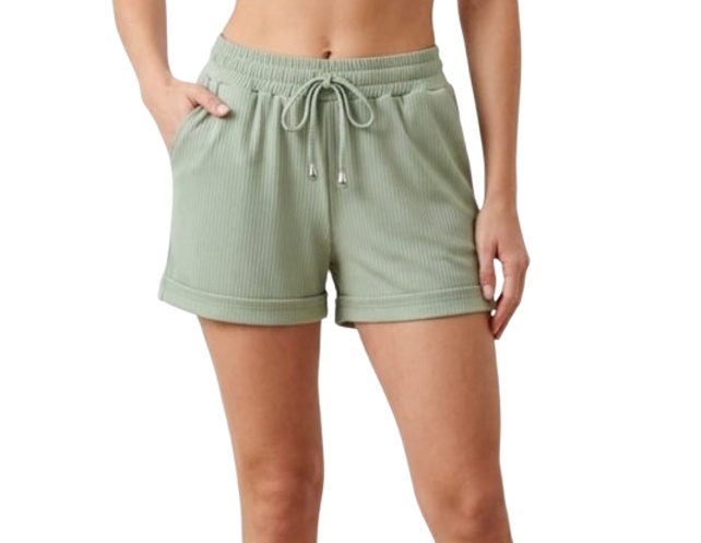 Short Juventude Adulto Feminino Poliéster Canelada Bolso