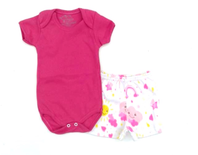 Conjunto Timufy Bebe Fem M/c Suedine Body Short