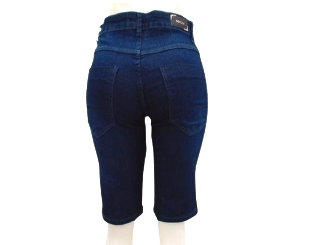 Bermuda Vivlon Adulto Feminina Jeans Lycra Escura