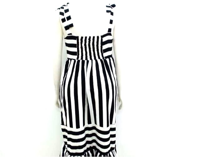 Vestido Lulian Adulto Extra Grande Alça Poliéster Listrada Longo