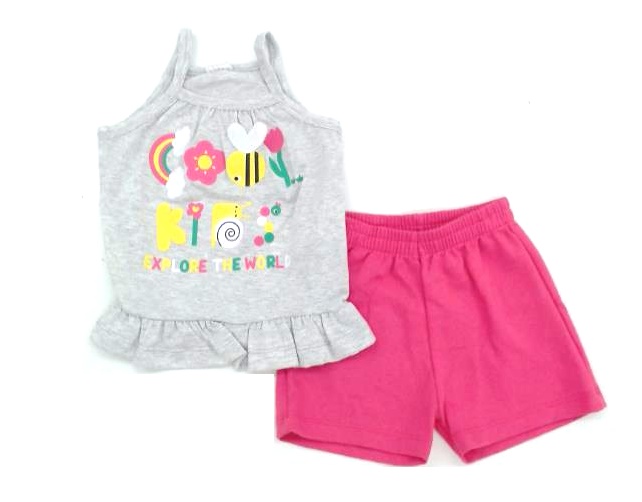 Conjunto Fashionkids P.passos Fem Alça Malha Short