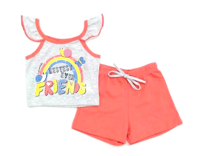 Conjunto Fashionkids P.passos Fem Reg Malha Short