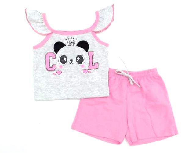 Conjunto Fashionkids Inf Fem Reg Malha Cropped Sho