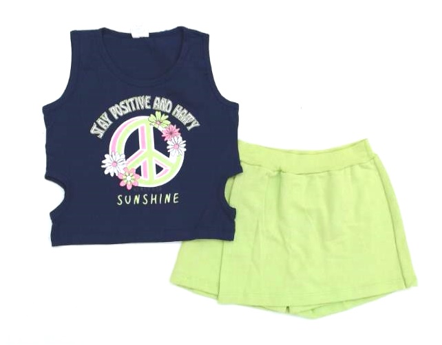 Conjunto Fashionkids Juv Fem Reg Cotton Cropped Sh