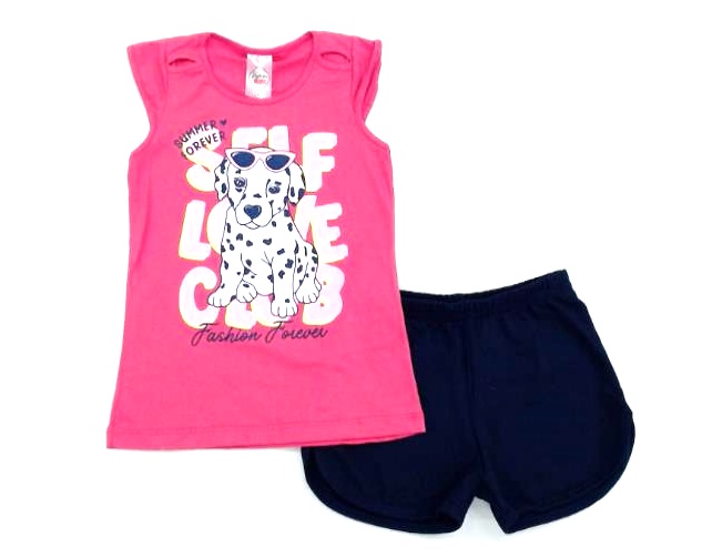 Conjunto Fashionkids Inf Fem Mga Jap Malha Short