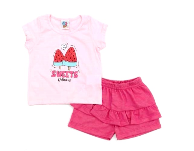 Conjunto Wkids P.passos Fem M/c Malha Short