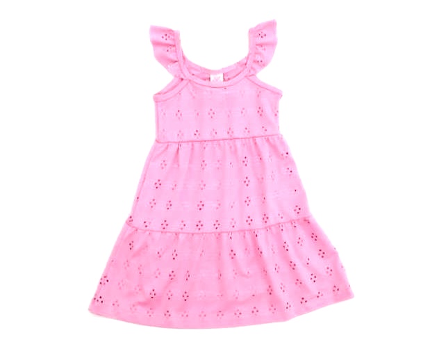 Vestido Rose Primeiros Passos Regata Lese Forrado