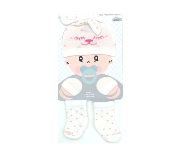 Kit-bebe Centopé Bebe Algodão (meia+luva+touca) 3pçs