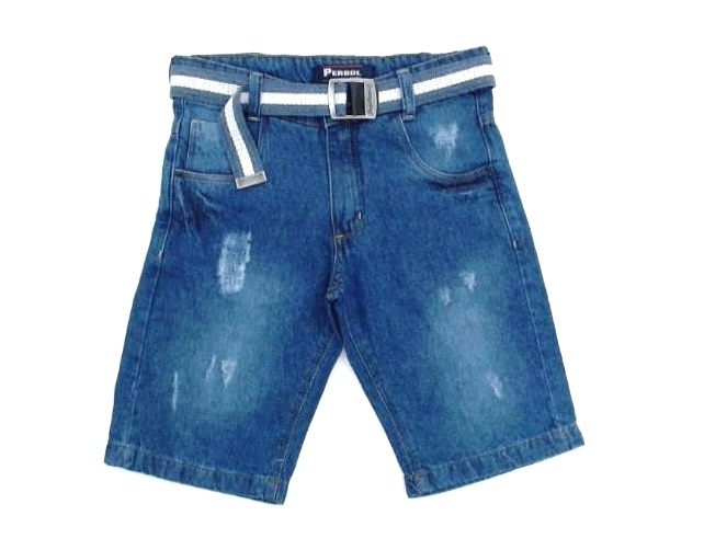 Bermuda Perbol Juv Masc Jeans Cinto