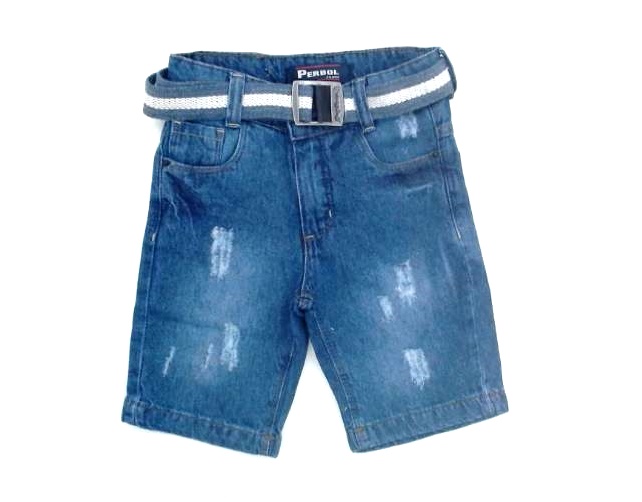 Bermuda Perbol Infantil Masculino Jeans Cinto