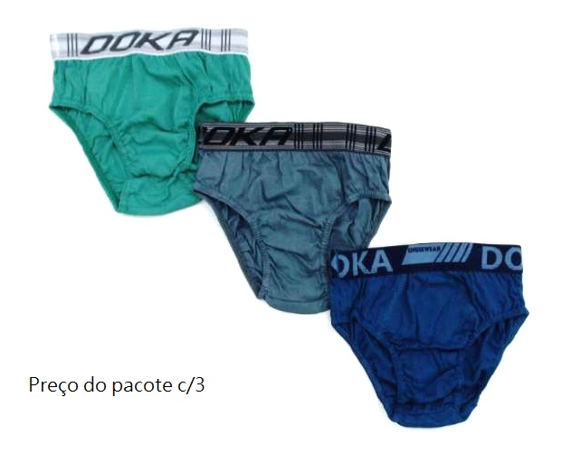 Cueca Doka Infantil Algodão Elástico Personalizado (c/3)
