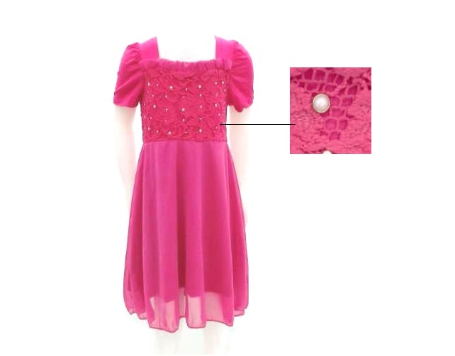 Vestido Ninamoleka Inf M/c Viscol Renda Tule