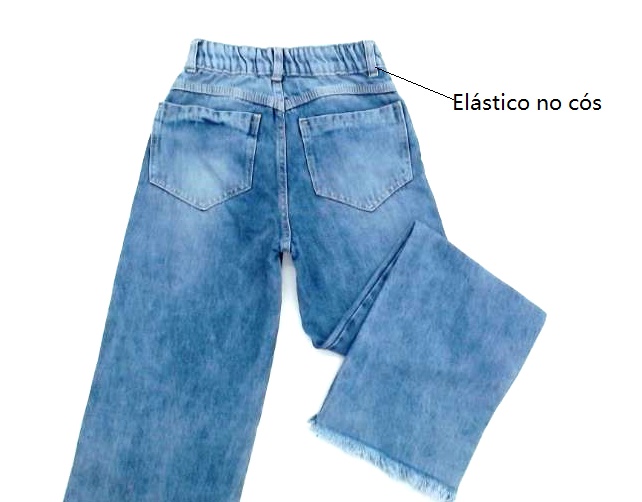 Calça Gilas Juv Fem Jeans Wide Leg