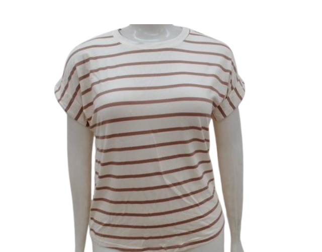 Blusa 7linhas Adulto Extra Grande  Manga Curta Viscolycra Listrada