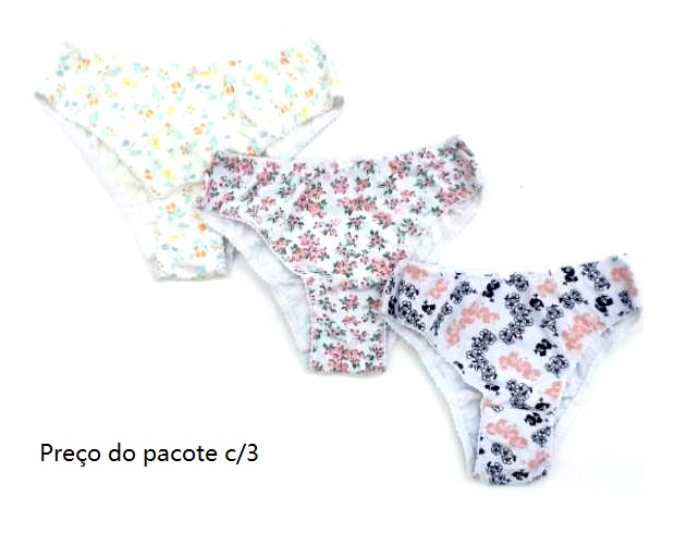 Tangão Catsgirl Adulto Extra Grande Cotton Estampado (c/3)