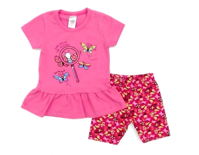 Conjunto Shumakids P.passos Fem M/c Cotton Bermuda