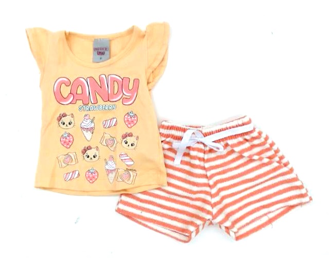 Conjunto Pimentinha Bebe Fem M/c Cotton Short