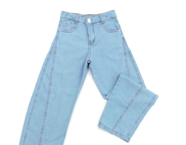 Calça Gilas Juv Fem Jeans Wide Leg