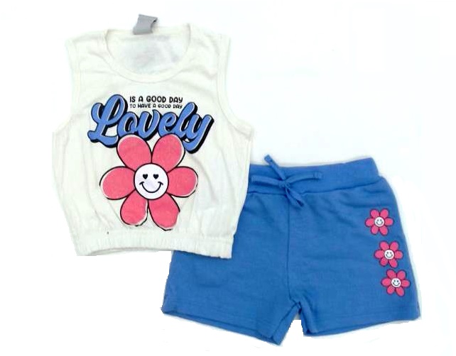 Conjunto Pimentinha Inf Fem Reg Malha Cropped Shor