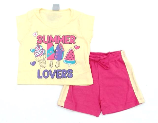 Conjunto Pimentinha Inf Fem Mga Jap Malha Short