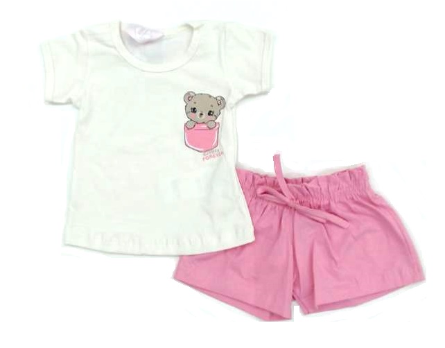 Conjunto Fashionkids Bebe Fem M/c Cotton Short